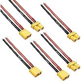 Hiteuoms Amass XT30 Connector Plug Cable - Female and Male Connectors Adapter with 16AWG 100mm Silicone Wire for RC Lipo Batt