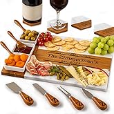 Personalized Charcuterie Board Set, Custom Engraved Marble Cheese Board with Knife Set, Wedding Engagement Gift for Couples, engagement gifts for couples Bridal Shower & Housewarming Gift