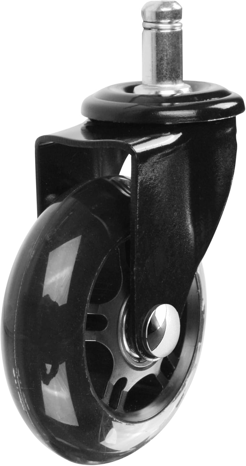 Slipstick CB690 Protecting Rubber Office Chair Wheels (Set of 5) Safe Rolling on All Flooring – Universal Fit Rollerblade Style Replacement Casters, Black/Black, 5 Count: Home Improvement