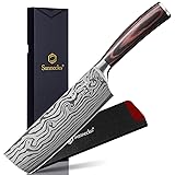 Sunnecko Nakiri Knife 7 inch,High Carbon Stainless