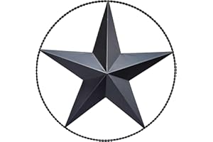 VIVICOMFY 12.4" Black Barn Star Wall Decor, Metal Stars for Outside or Inside Texas Stars Art Rustic Vintage Western Country Home Farmhouse Wall Decoration