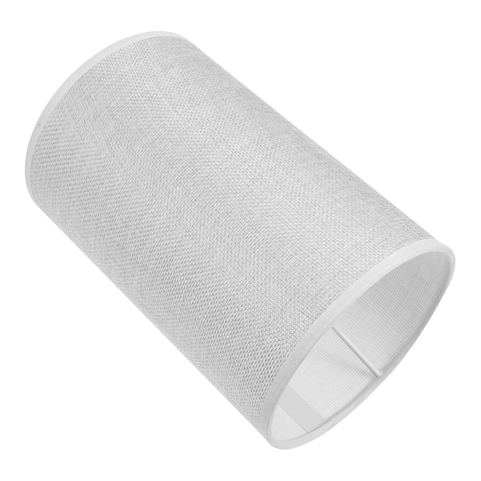 FRCOLOR Cylindrical Lampshade Replacement, Cloth Drum Lamp Shade e27 Decorative Clip on Bulb Lamp Shade Light Shell Cover Guard for Wall Floor Lamps Silver