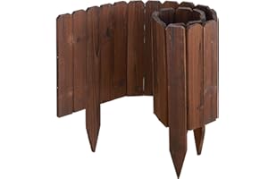 GHWIE Wooden Garden Fence Wood Garden Edging Border Decorative Landscape Border Edging,Planting Tree Fence Landscape Edging Flower Bed Fences-11.8'' H x 48'' L (2 Pack,8Ft Total Length)