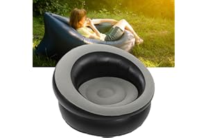 MOKERNALI Inflatable Armchair, Outdoor Flocking Inflatable Sofa, Simple Inflatable Armchair for Adults, Inflatable Camping Chairs for Living Room, Reading Room, Office, Balcony and Travel, 78 X 75cm (grey)