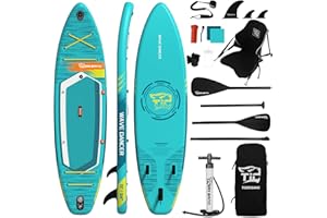TIGERXBANG 11'6"/11'/10' Inflatable Paddle Board with Complete Accessories, Versatile Premium Paddle Boards for Adults/Youth, Stand Up Paddle Board Polar/Wave/Sunny Wave Collection