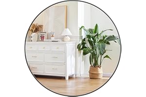 IDEALHOUSE 36 Inch Black Round Wall Mirror, Circle Mirror Metal Frame for Bathroom, Vanity, Entryway, Bedroom, Living Room, Wall Mounted Modern Rustic Decor