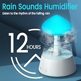 Diffuserlove Cloud Humidifier Rain Sounds Waterfall Lamp Mushroom Remote White view 2