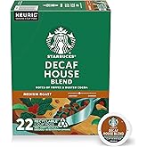 Starbucks K-Cup Coffee Pods, Decaf House Blend Medium Roast, 22 Count | 100% Arabica K-Cup pods for Keurig brewers; House Blend medium roast decaffeinated; 1 box, 22 pods