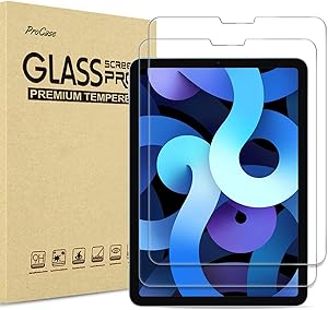 ?2 Pack? ProCase New iPad Air 4 Screen Protector 10.9 2020, Tempered Glass Screen Film Guard for iPad Air 4th Generation 2020 Release 10.9 inch -Clear