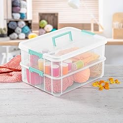 Sterilite 4 Pack Stackable Plastic Storage Bins, 2