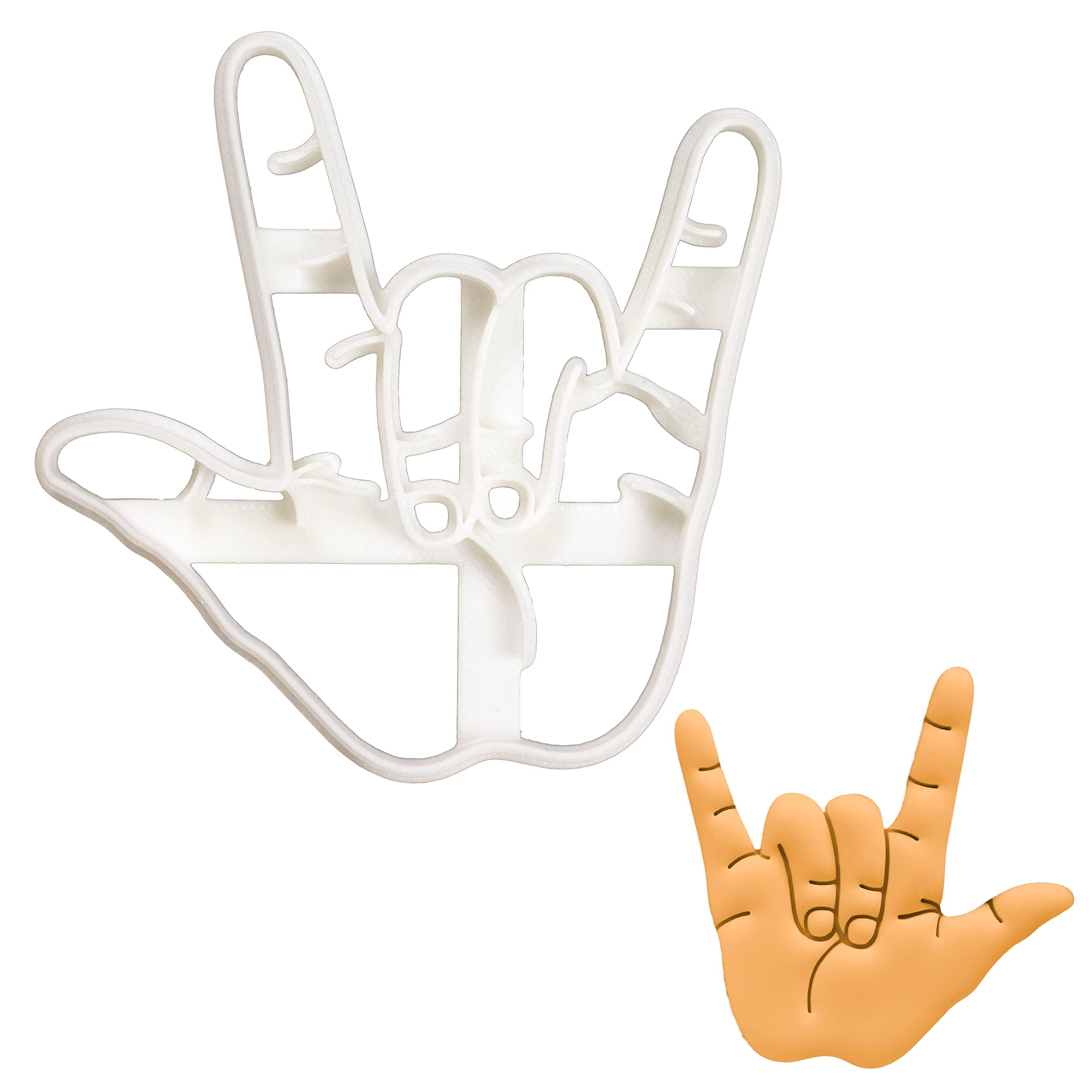 BAKERLOGY Hand Sign I Love You Cookie Cutter - Detailed Biscuit Cutter Design for Baking and Crafts, Ideal on Fondant, Dough, Clay