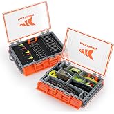 KastKing HyperSeal 3500 Double-Sided Waterproof Fishing Tackle Box, 2 Packs | Adjustable Dividers, EVA Foam Jig Storage, Lure &amp; Terminal Tackle Organizer, Tackle Trays, Fishing Gear Storage
