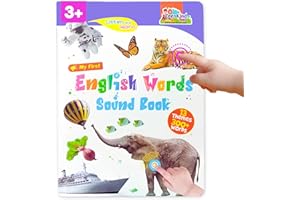 ZeenKind English Learning Talking Book for Kids 2 3 4 5 6 Years Old, 300+ Words Interactive Audio Sound Books for Toddlers, Early Learning Educational Electronic Musical Toy