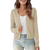 OmicGot Women's Long Sleeve Shrugs Open Front Cropped Cardigan Sweater Bolero Shrugs S-XL