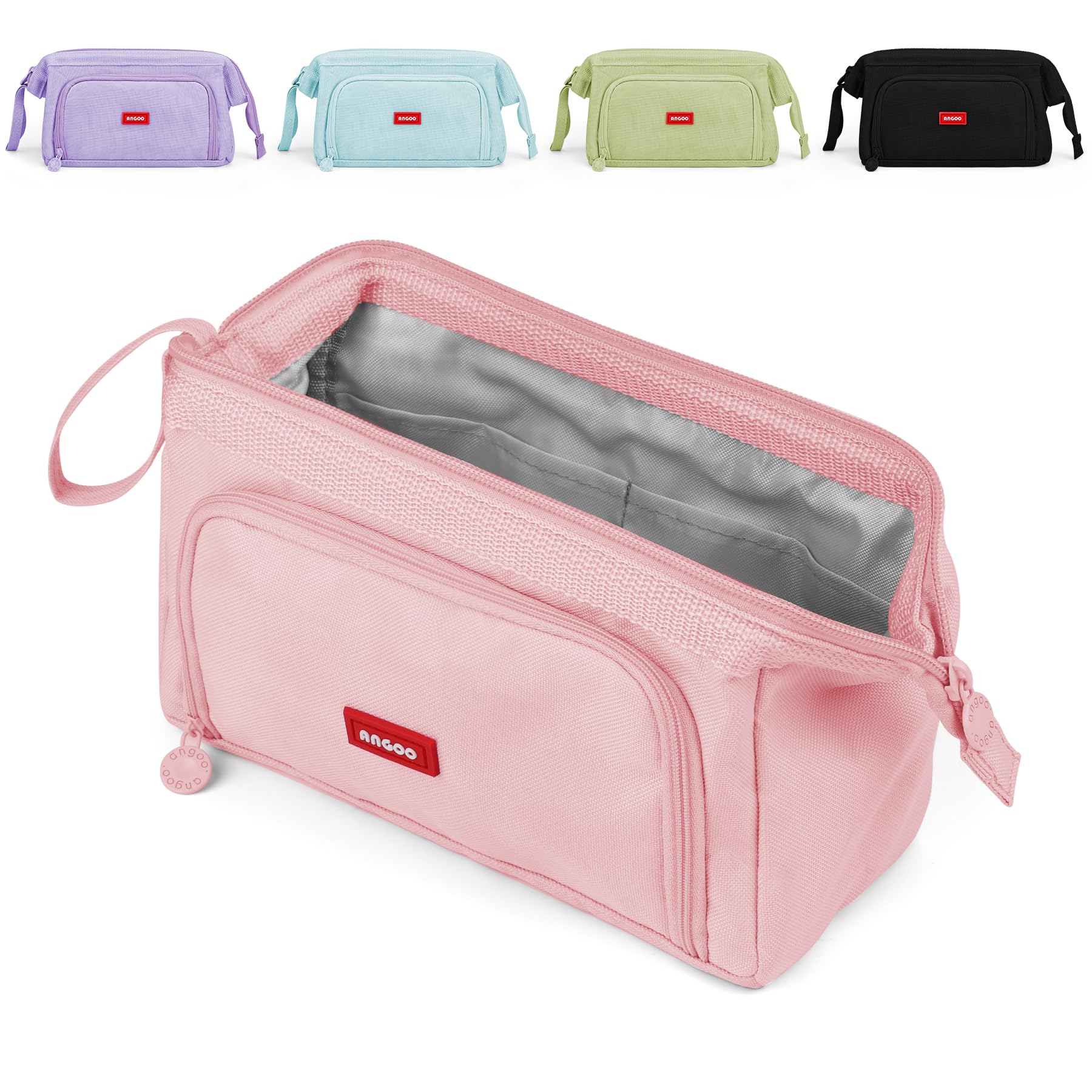 Mamowla Large Pencil Cases for Girls Super Big Pencil Case for Women Zipper Smoothy Duarable School Pen Pouch Holder Stationery Organizer Duarable for Teenage Girls Boys Pink