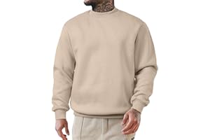JMIERR Men's Casual Sweatshirt Long Sleeve Crewneck Pullover Shirts Basic Outdoor Loose fit Sweaters