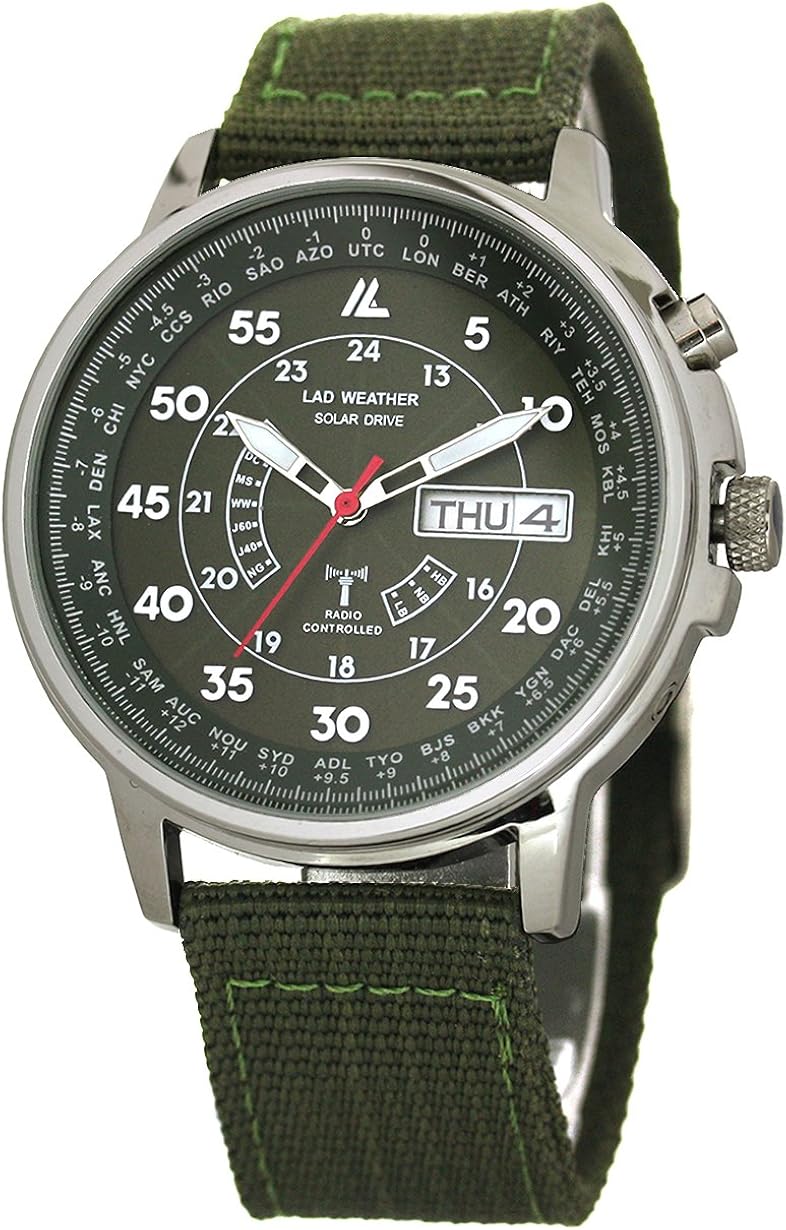 Lad Weather Radio Controlled Watch Multi Timezone Solar Battery Brand