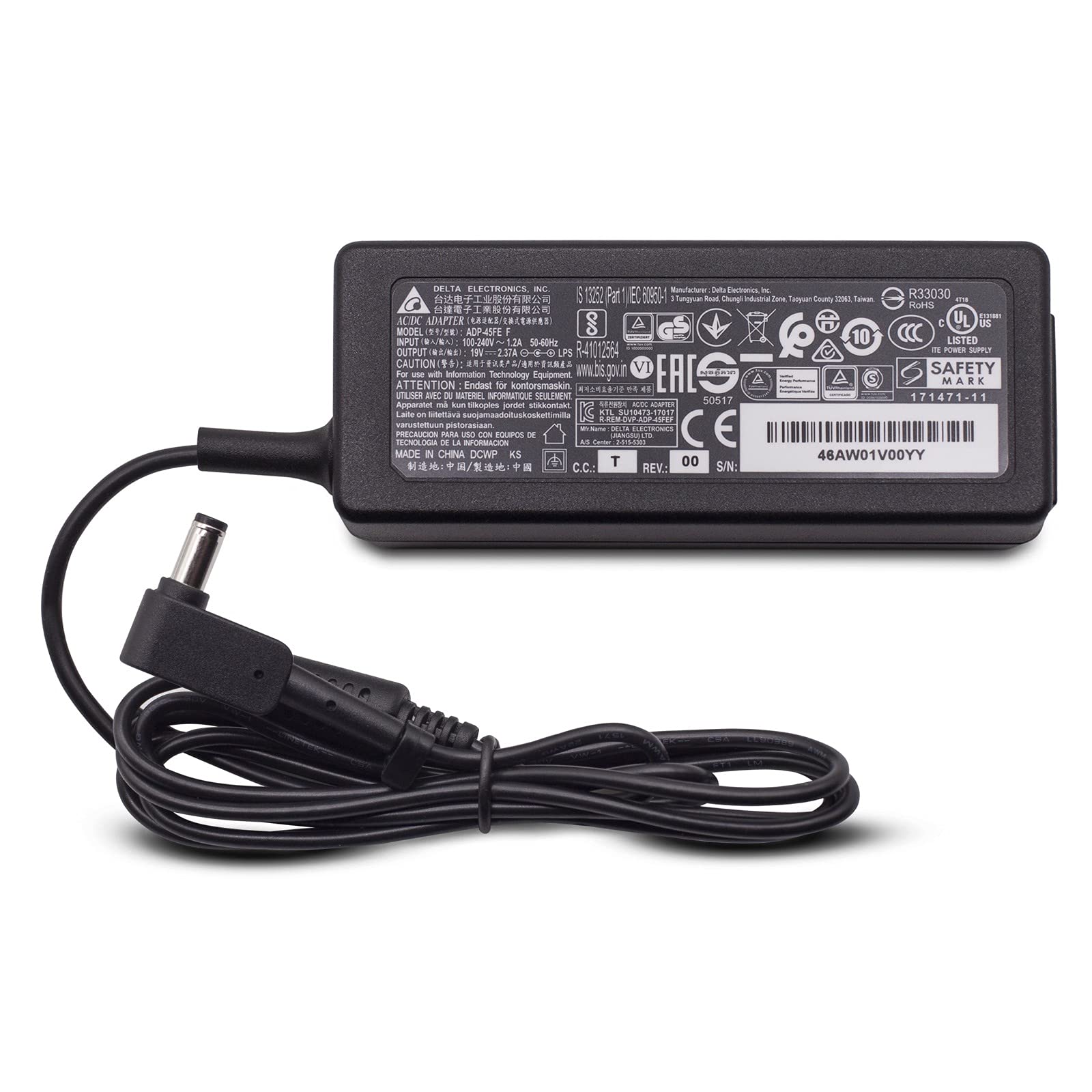 Original Delta 45W Charger for Acer Aspire E5-573 E5-721 E5-722 E5-731 A114-31 A114-32-C6E1 N17Q4 ASPIRE 3 A315-56-32WX ACER A13-040N3A Chicony A040R059L FIT ONLY WITH 5.5 X 1.7MM Laptop Power Adapter