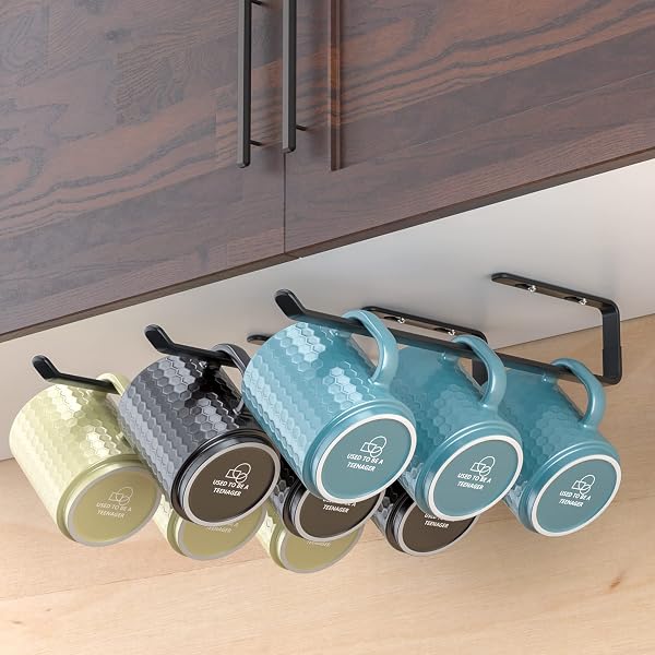 Coffee Mug Organizer For Cabinet Shelf Mug Hanger Mug Hooks Under ...