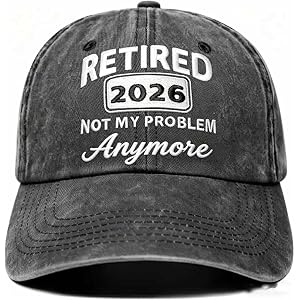 Retirement Gifts for Men Retirement Hats 2026 Happy Retirement Gifts | Exquisite embroidery, adjustable size, cotton fabric,