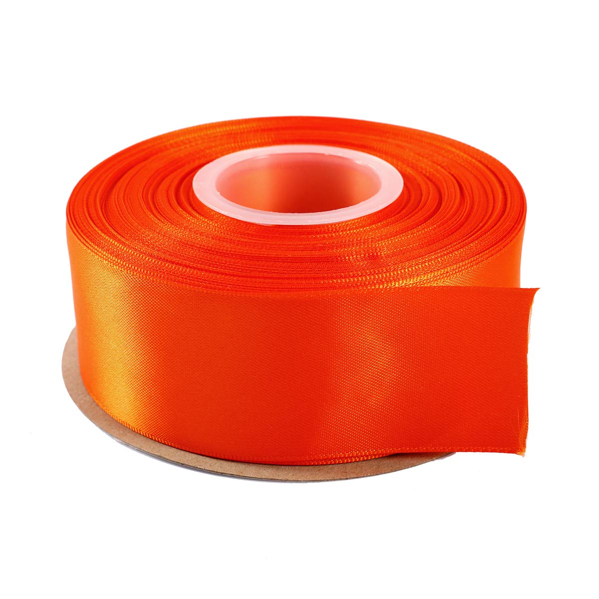 ITIsparkle 38mm Double Faced Satin Ribbon 22 Meters-Roll Set for Gift Wrapping Party Favor Hair Braids Hair Bow Baby Shower Decoration Floral Arrangement Craft Supplies, Tarrid Orange Ribbon