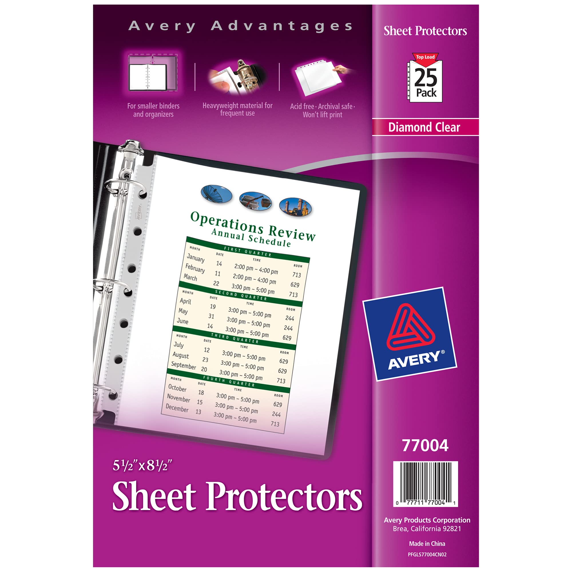 Avery Diamond Clear Heavyweight Sheet Protectors for Mini Binders, Holds 8.5" x 5.5" Sheets, 25ct (77004)