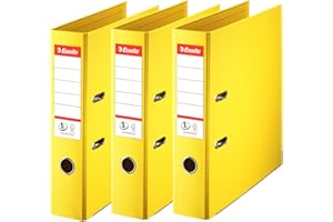 Esselte N°1 Set of 3 Power Lever Arch Files Back 75 mm Yellow