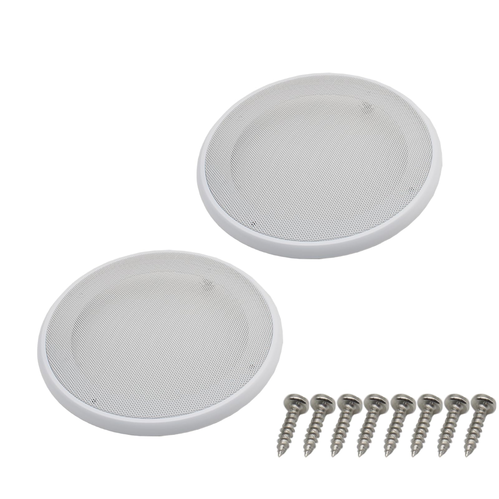 Photo 1 of OZXNO 2pcs Round Ceiling Speaker Grill Covers for 6.5 Inch Speaker with Screws(White)