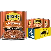 Bush's Best Original Baked Beans, 16 oz (Pack of 4) | Canned, Source of Plant Based Protein and Fiber, Low Fat, Gluten Free