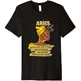 Black Women Afro Girls Soul Zodiac Sign Aries Queen Premium T-Shirt