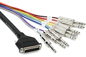 Hosa DTP-805 Balanced Snake, DB25 to 1/4" TRS, 16.4 Feet