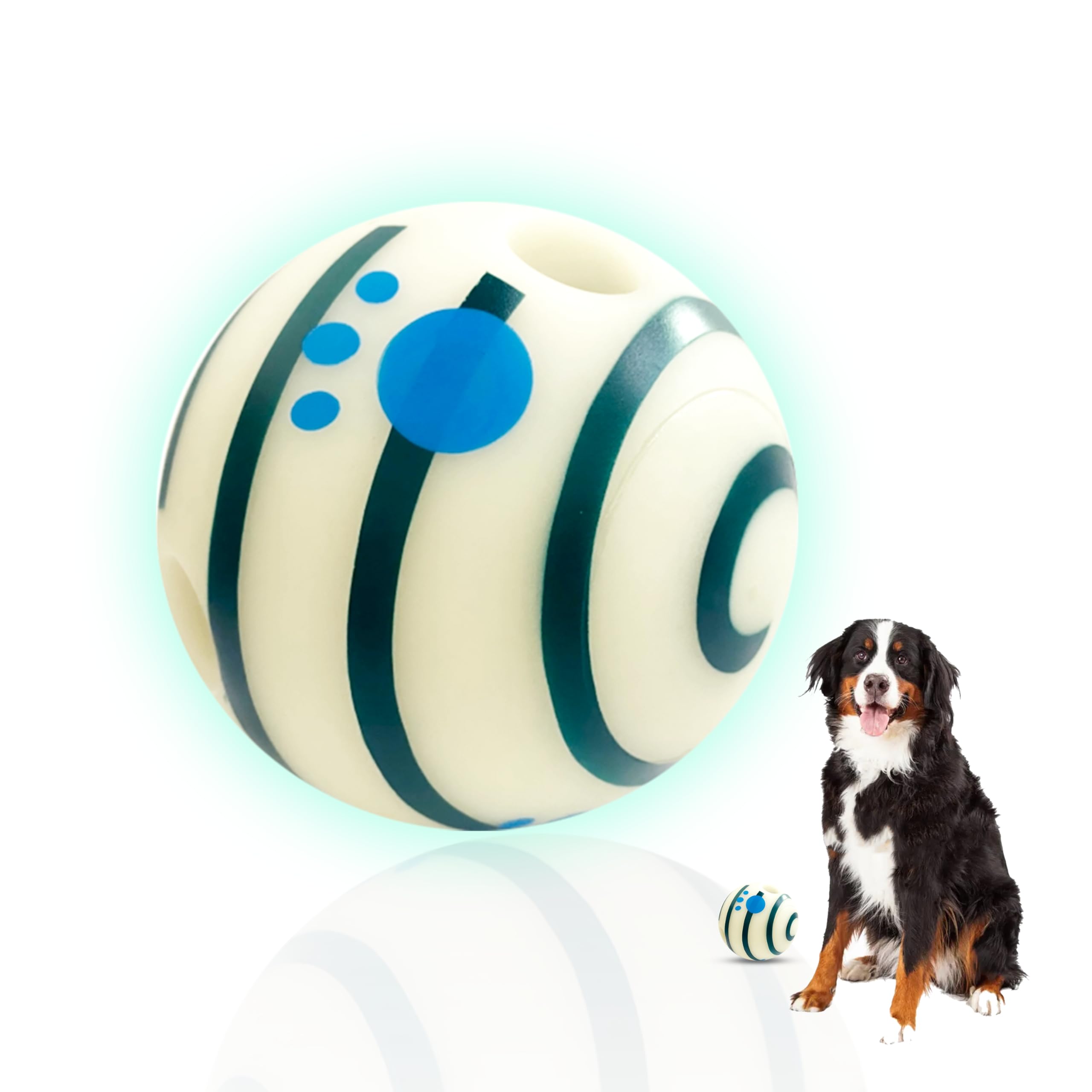 SIKARAAM Giggle Dog Ball, Glow in The Dark Interactive Chew Giggle Ball Funny Sounds, Squeaky Dog Toys Ball for Relieve Anxiety, Grinding Teeth, indoor outdoor Safe Dogs Gift - 4.72"