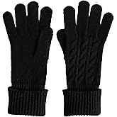VABX-Purple Winter Warm Magic Gloves for Women Men Long Knit Gloves Black Touchscreen Gloves for Cold Weather