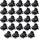 BokWin 24 Pcs Mini Hair Clips,0.6 Inch Matte Black Claw Clips,Small Hair Clamp for Women Kids Girls and Different HairStyles
