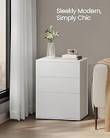 VASagle Bedside Table 3 Drawers TOOLSless Assembly White Cappuccino LET778W01 view 6