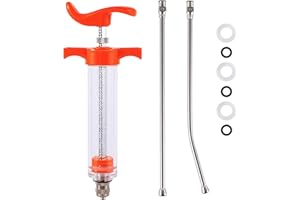 TOHONGADON 20ML Animal Drenching Syringe, 2 Nozzles, Adjustable Dosage, Reusable, Suitable for Goat, Horse, Sheep, Pig, Cattle, Dog, Cat