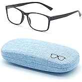 Autojouls Nearsighted Glasses for Distance with Hard Case Blue Light Spring Hinge Glasses Not Reading Glasses