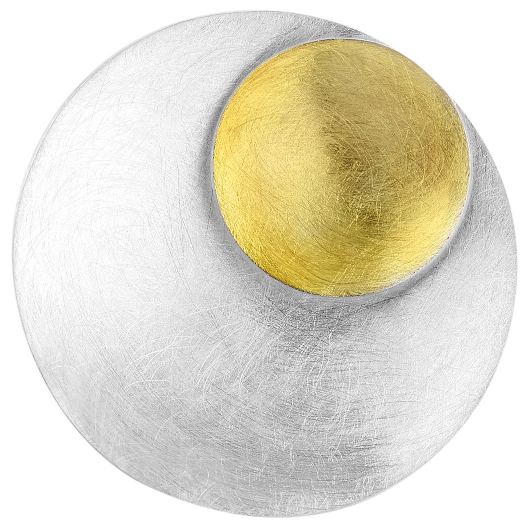 Nenalina 361304-350 Pendant for Women's Chain / Necklace Brushed Partially Gold-Plated 925 Sterling Silver Round Design