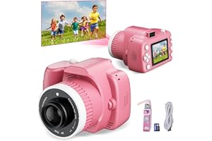 MULIVID Kids Camera Toys for 5-12 Year Old Girls Boys,1080P Kids Digital Camera with Projector, Digital Video Camera with Music Download for Girls and Boys,Best Chritmas Birthday Festival Gift for Kid (Pink)