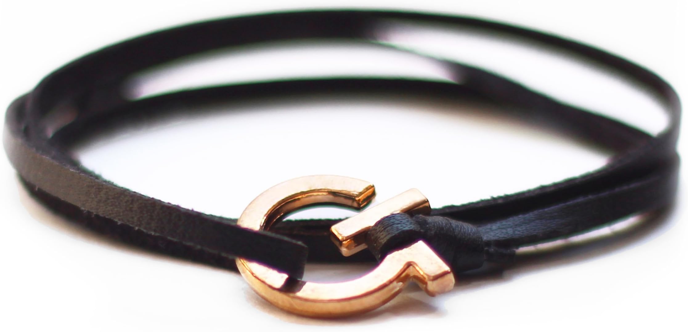 Global Tie Leather Anchor Bracelet Wrist Wrap • Adjustable • Eco-Friendly • for Men & Women Fashion (Gold)