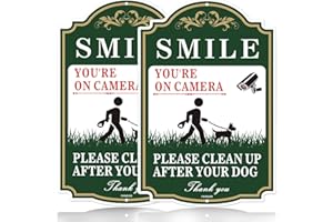 FKNSGR Clean Up After Your Dog Sign 2 Pack, 12 x 18 inches Rust Free .040 Aluminum Pool Sign, UV Protected, Fade Resistant