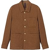 Hudson Wellesley 3-Pocket Shirt Jacket for Men Casual Overshirt Button Down Shacket Long Sleeve Lined Knit Brushed