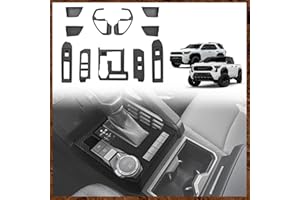 Muslogy Interior Trim Kit Cover 11PCS Compatible with 2024 2025 Toyota Tacoma&2025 4Runner Steering Wheel Center Console Window Switch Inner Door Cover(Won't Fit 2Door Tacoma) (Matte Carbon Fiber)