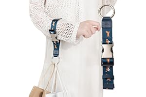 EKAX Add-a-Bag Luggage Strap, Adjustable Travel Carry Strap with Ring Hooks & Buckle, Heavy-Duty Bag Holder & Jacket Gripper, Luggage Straps/Luggage Belt, Travel Clip for Carry-On Suitcase & Backpack