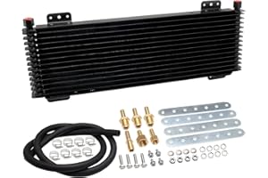 TEMSONE low pressure drop trans cooler,40k Transmission Oil Cooler LPD47391 Compatible with tru cool Heavy Duty 40,000 GVW Max - low pressure drop trans cooler - Black