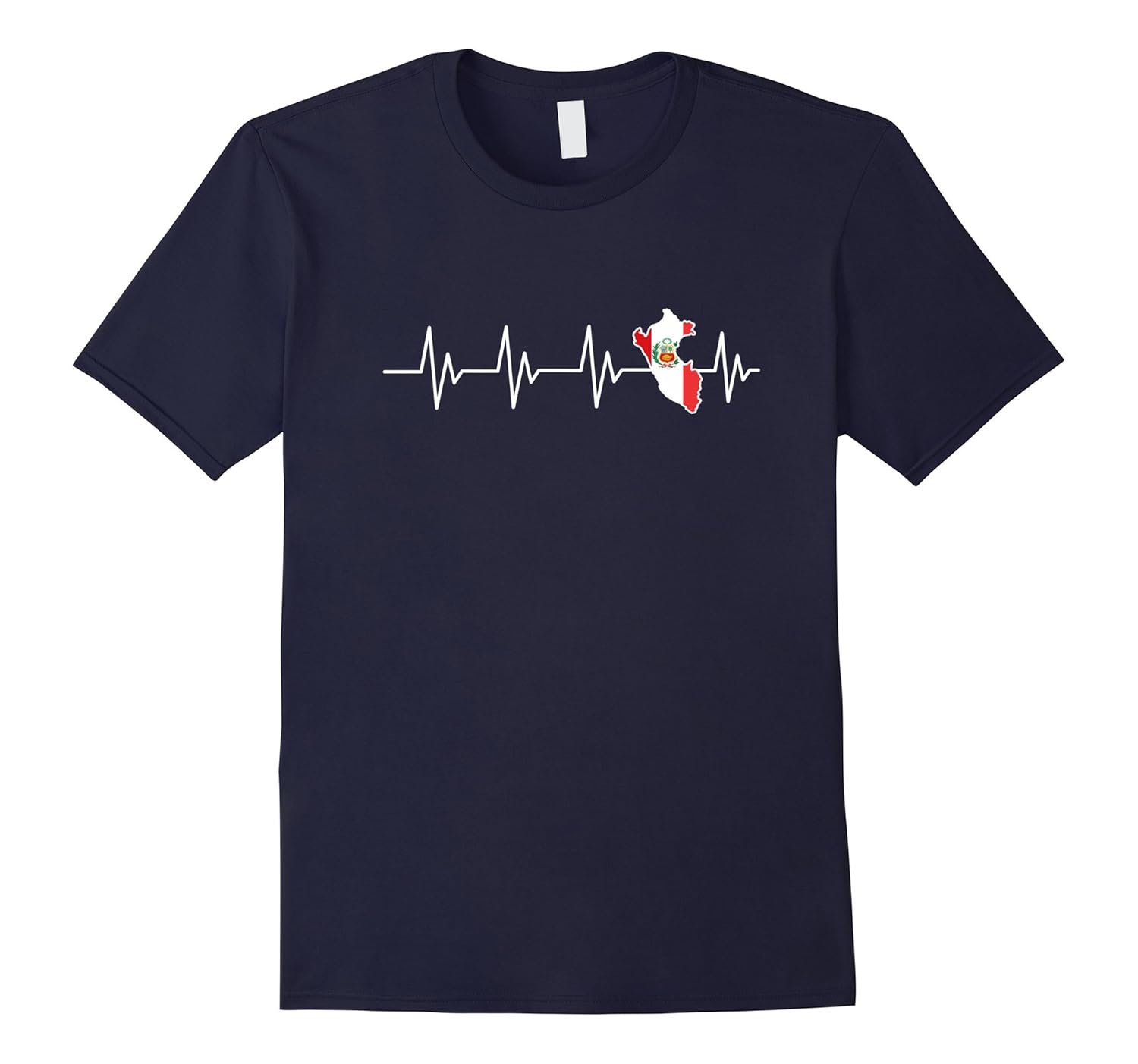 Peru T-shirt Peru Heartbeat Map Soccer Men Women Kids Soccer-ANZ