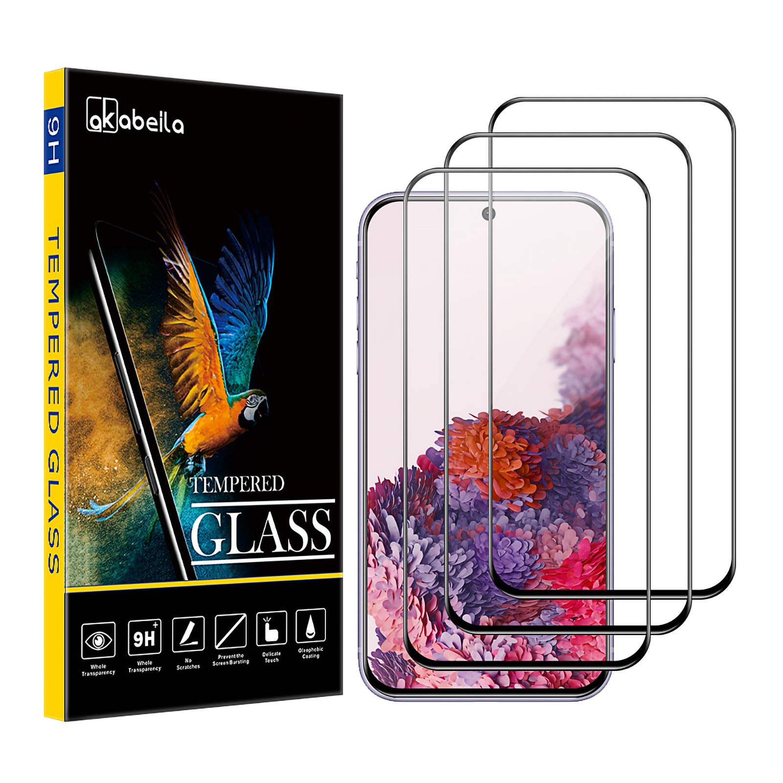 AKABEILA [3 Pack Screen Protector for Samsung Galaxy A72 4G 5G/A71 4G Premium HD Tempered Glass Protective Film 9H Hardness Case Friendly