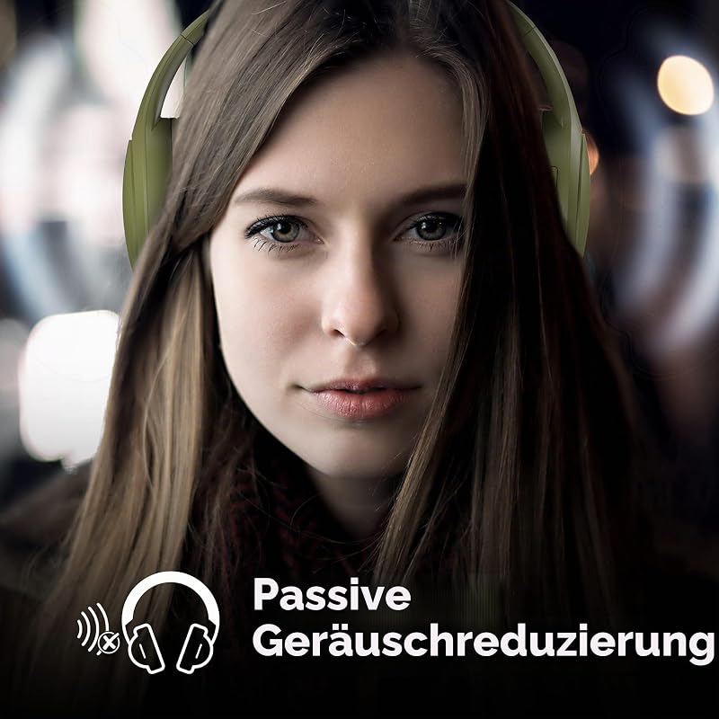 Kabellose Kopfhörer, faltbar, Passive Rauschunterdrückung, mit Bluetooth-Verbindung, Stereo-Sound mit integriertem Mikrofon, Akkulaufzeit bis zu 30 Stunden – Grün