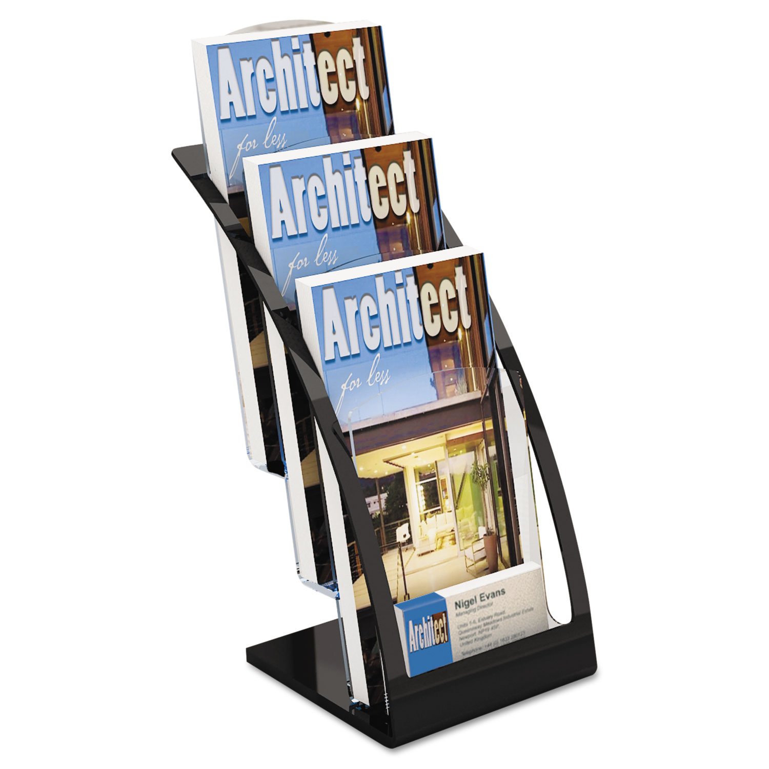 Deflecto 693604 Leaflet Size Contemporary Literature Holder - Black — image 1