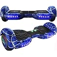EMAXUSA, Spider-Pattern Hoverboard for Kids Ages 6-12, with Bluetooth Speaker and LED Lights 6.5" Hover Board, UL2272 Safety Certified